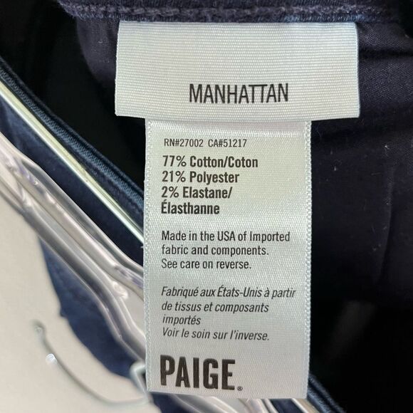 Paige Jeans Women’s 27 Blue Dark Wash Manhattan Bootcut Denim Stretch Pockets - Picture 10 of 11